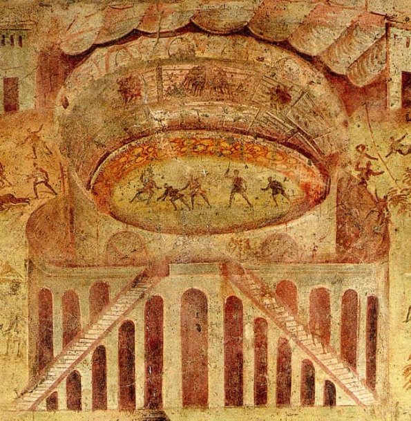 Pompeii-amphitheatre-in-fresco